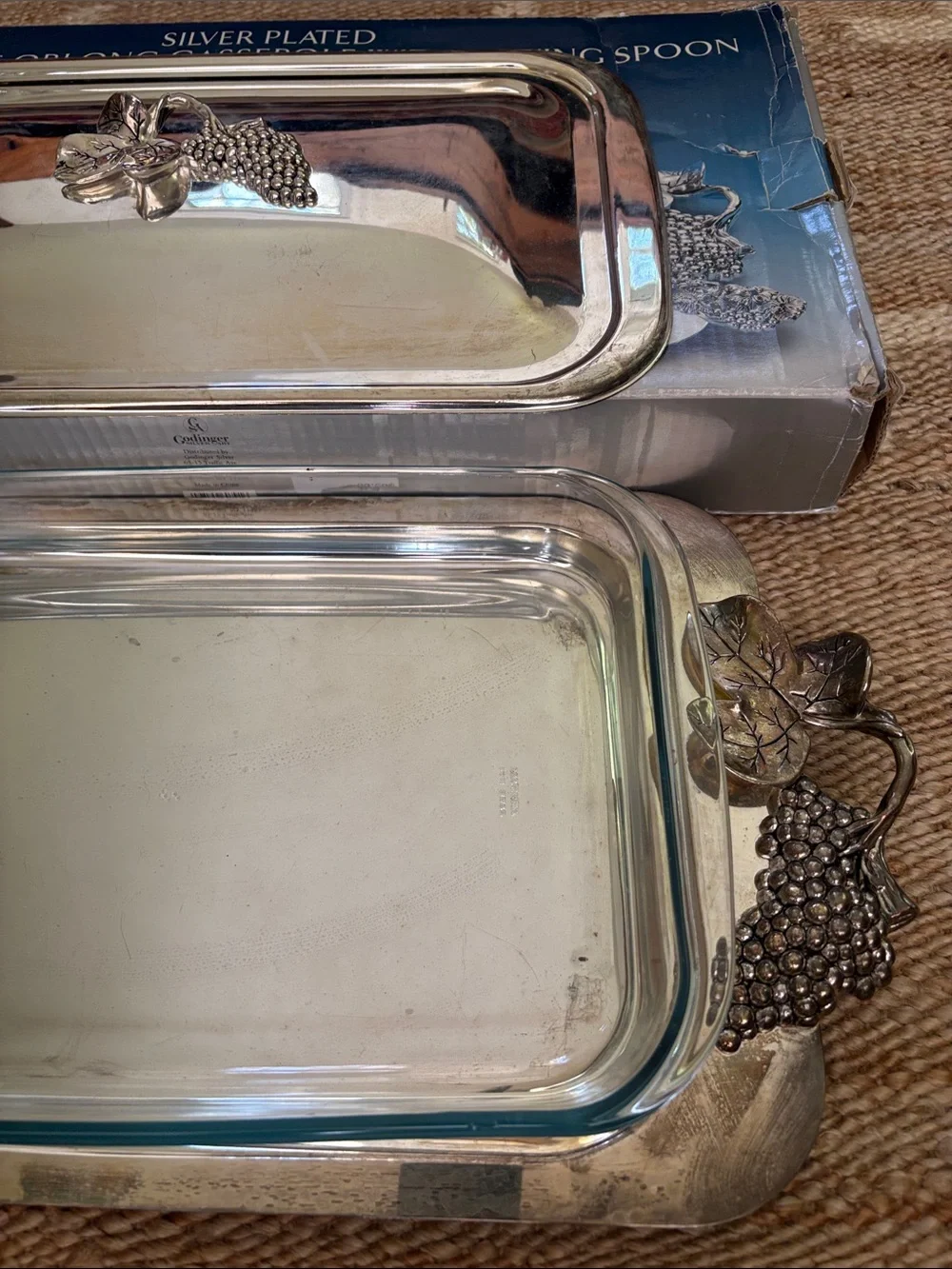 Silver-Plated Grape Oblong Casserole